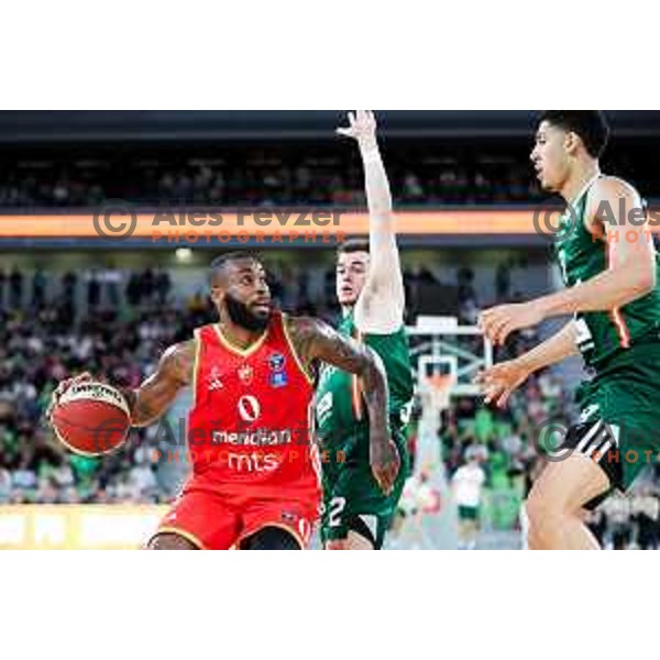 in action during AdmiralBet ABA League 2025/2026 basketball match between Cedevita Olimpija (SLO) and Crvena Zvezda (SRB) in SRC Stozice, Ljubljana, Slovenia on November 17, 2025.