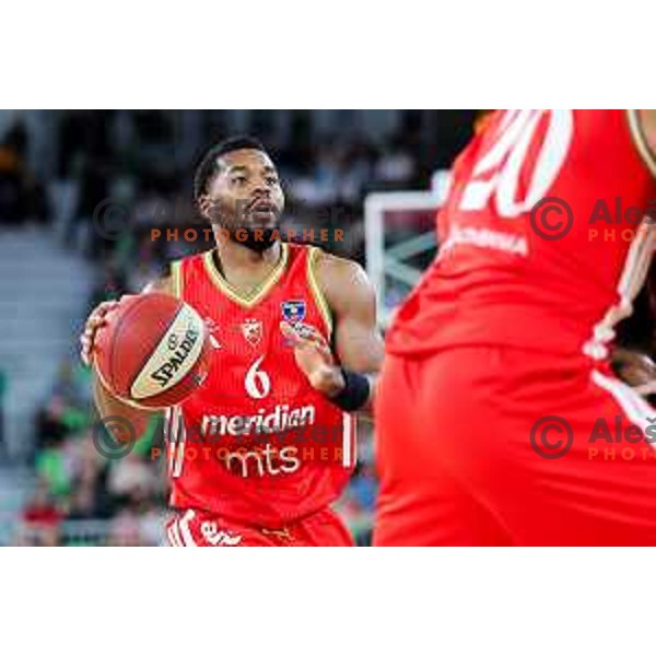 in action during AdmiralBet ABA League 2025/2026 basketball match between Cedevita Olimpija (SLO) and Crvena Zvezda (SRB) in SRC Stozice, Ljubljana, Slovenia on November 17, 2025.