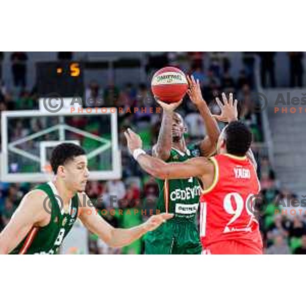 in action during AdmiralBet ABA League 2025/2026 basketball match between Cedevita Olimpija (SLO) and Crvena Zvezda (SRB) in SRC Stozice, Ljubljana, Slovenia on November 17, 2025.