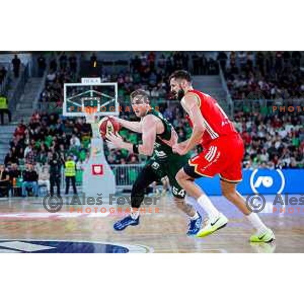 in action during AdmiralBet ABA League 2025/2026 basketball match between Cedevita Olimpija (SLO) and Crvena Zvezda (SRB) in SRC Stozice, Ljubljana, Slovenia on November 17, 2025.