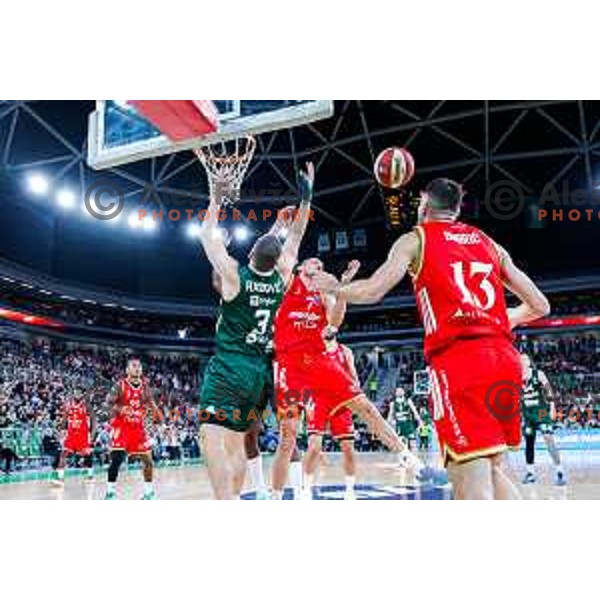 in action during AdmiralBet ABA League 2025/2026 basketball match between Cedevita Olimpija (SLO) and Crvena Zvezda (SRB) in SRC Stozice, Ljubljana, Slovenia on November 17, 2025.