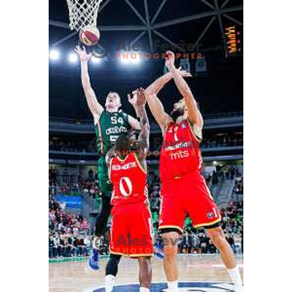 in action during AdmiralBet ABA League 2025/2026 basketball match between Cedevita Olimpija (SLO) and Crvena Zvezda (SRB) in SRC Stozice, Ljubljana, Slovenia on November 17, 2025.