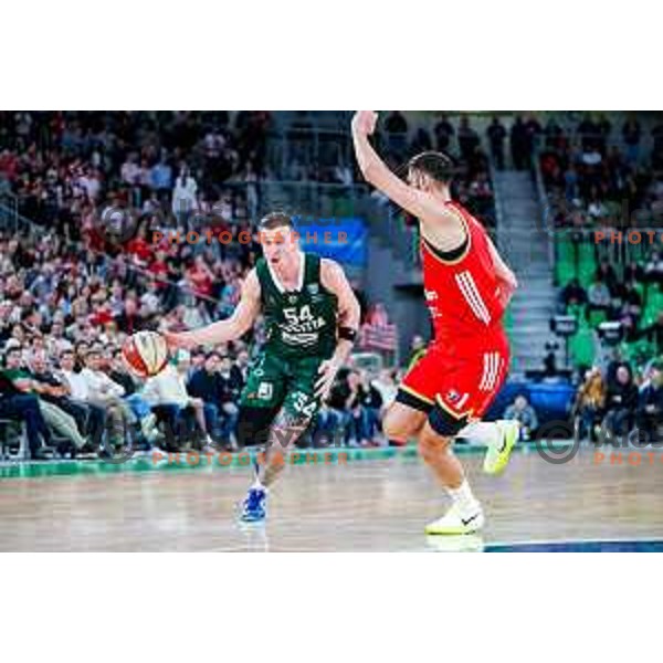 in action during AdmiralBet ABA League 2025/2026 basketball match between Cedevita Olimpija (SLO) and Crvena Zvezda (SRB) in SRC Stozice, Ljubljana, Slovenia on November 17, 2025.