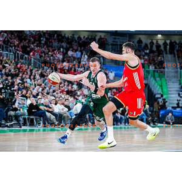 in action during AdmiralBet ABA League 2025/2026 basketball match between Cedevita Olimpija (SLO) and Crvena Zvezda (SRB) in SRC Stozice, Ljubljana, Slovenia on November 17, 2025.