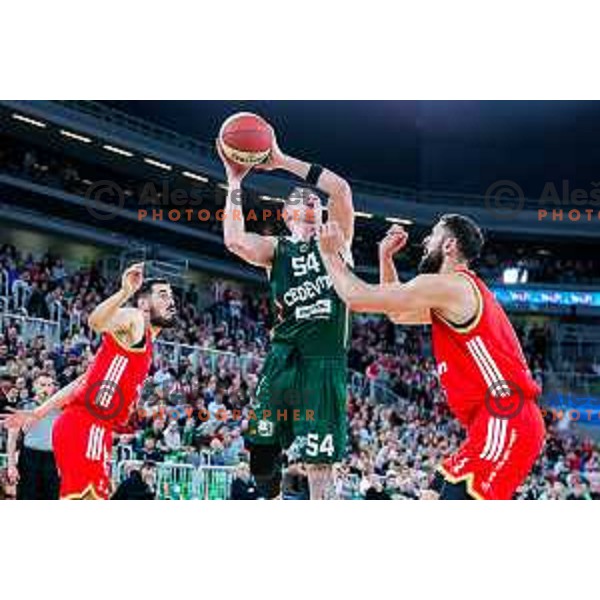 in action during AdmiralBet ABA League 2025/2026 basketball match between Cedevita Olimpija (SLO) and Crvena Zvezda (SRB) in SRC Stozice, Ljubljana, Slovenia on November 17, 2025.