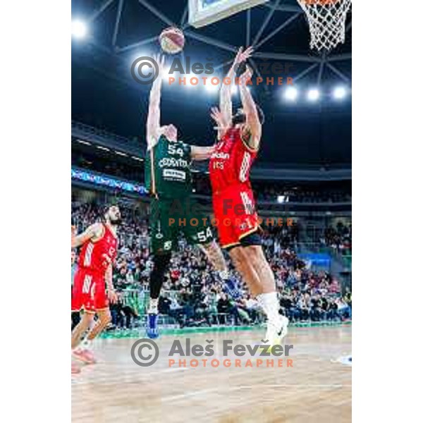 in action during AdmiralBet ABA League 2025/2026 basketball match between Cedevita Olimpija (SLO) and Crvena Zvezda (SRB) in SRC Stozice, Ljubljana, Slovenia on November 17, 2025.