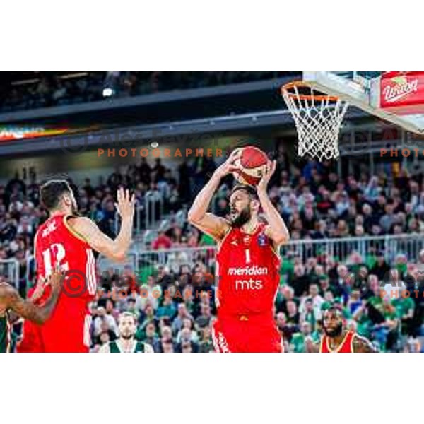 in action during AdmiralBet ABA League 2025/2026 basketball match between Cedevita Olimpija (SLO) and Crvena Zvezda (SRB) in SRC Stozice, Ljubljana, Slovenia on November 17, 2025.