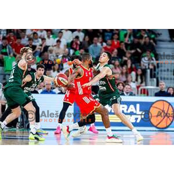 in action during AdmiralBet ABA League 2025/2026 basketball match between Cedevita Olimpija (SLO) and Crvena Zvezda (SRB) in SRC Stozice, Ljubljana, Slovenia on November 17, 2025.