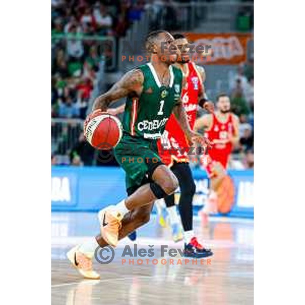in action during AdmiralBet ABA League 2025/2026 basketball match between Cedevita Olimpija (SLO) and Crvena Zvezda (SRB) in SRC Stozice, Ljubljana, Slovenia on November 17, 2025.