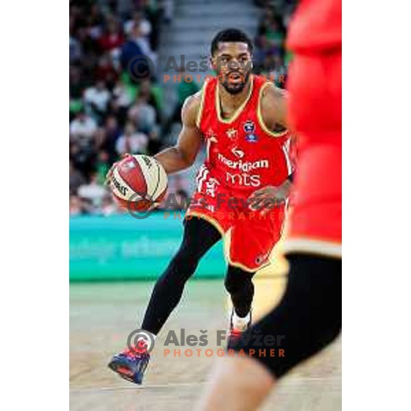 in action during AdmiralBet ABA League 2025/2026 basketball match between Cedevita Olimpija (SLO) and Crvena Zvezda (SRB) in SRC Stozice, Ljubljana, Slovenia on November 17, 2025. Photo: Filip Barbalic