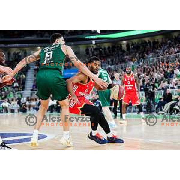 in action during AdmiralBet ABA League 2025/2026 basketball match between Cedevita Olimpija (SLO) and Crvena Zvezda (SRB) in SRC Stozice, Ljubljana, Slovenia on November 17, 2025. Photo: Filip Barbalic
