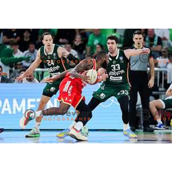 in action during AdmiralBet ABA League 2025/2026 basketball match between Cedevita Olimpija (SLO) and Crvena Zvezda (SRB) in SRC Stozice, Ljubljana, Slovenia on November 17, 2025. Photo: Filip Barbalic