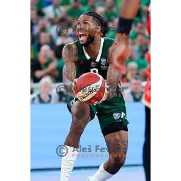 in action during AdmiralBet ABA League 2025/2026 basketball match between Cedevita Olimpija (SLO) and Crvena Zvezda (SRB) in SRC Stozice, Ljubljana, Slovenia on November 17, 2025. Photo: Filip Barbalic