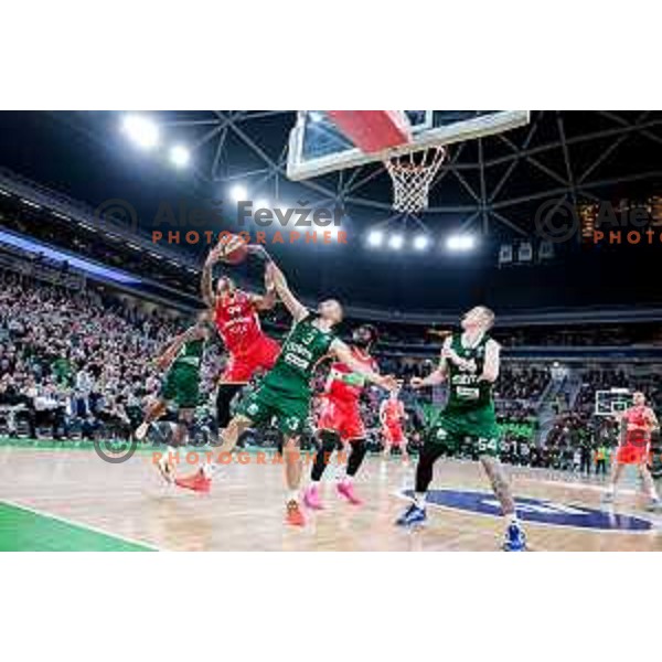 in action during AdmiralBet ABA League 2025/2026 basketball match between Cedevita Olimpija (SLO) and Crvena Zvezda (SRB) in SRC Stozice, Ljubljana, Slovenia on November 17, 2025.