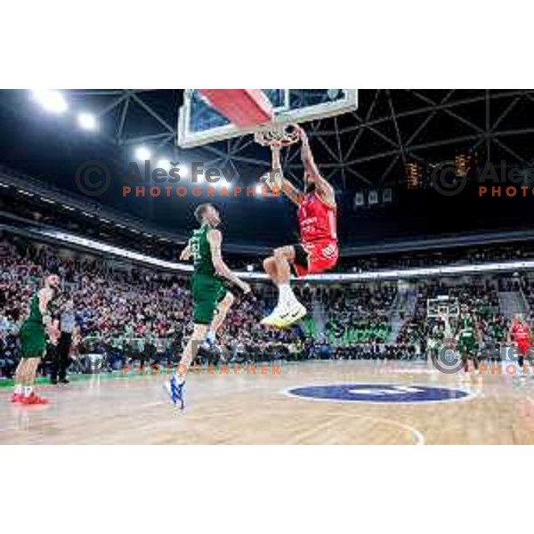 in action during AdmiralBet ABA League 2025/2026 basketball match between Cedevita Olimpija (SLO) and Crvena Zvezda (SRB) in SRC Stozice, Ljubljana, Slovenia on November 17, 2025.