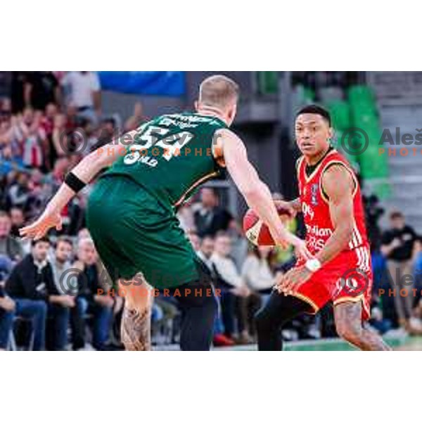in action during AdmiralBet ABA League 2025/2026 basketball match between Cedevita Olimpija (SLO) and Crvena Zvezda (SRB) in SRC Stozice, Ljubljana, Slovenia on November 17, 2025.
