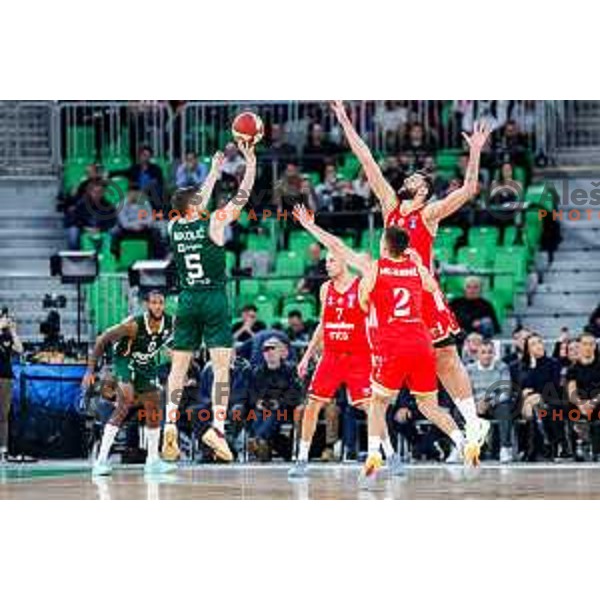 in action during AdmiralBet ABA League 2025/2026 basketball match between Cedevita Olimpija (SLO) and Crvena Zvezda (SRB) in SRC Stozice, Ljubljana, Slovenia on November 17, 2025.