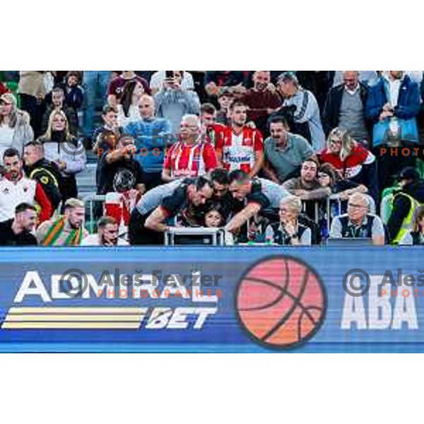 in action during AdmiralBet ABA League 2025/2026 basketball match between Cedevita Olimpija (SLO) and Crvena Zvezda (SRB) in SRC Stozice, Ljubljana, Slovenia on November 17, 2025.