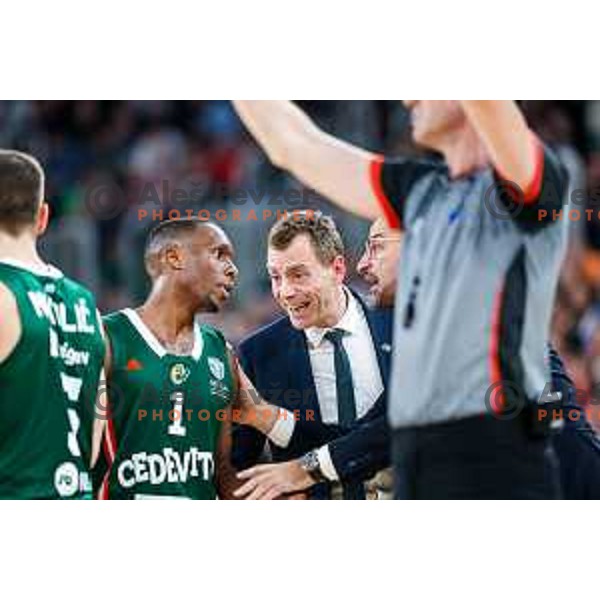 in action during AdmiralBet ABA League 2025/2026 basketball match between Cedevita Olimpija (SLO) and Crvena Zvezda (SRB) in SRC Stozice, Ljubljana, Slovenia on November 17, 2025.