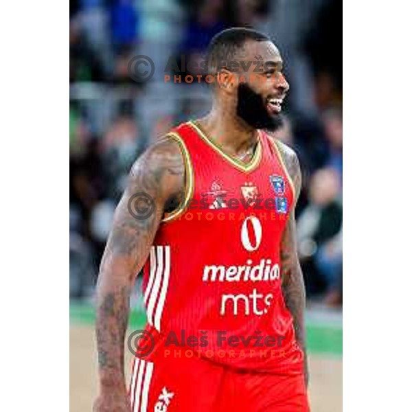 in action during AdmiralBet ABA League 2025/2026 basketball match between Cedevita Olimpija (SLO) and Crvena Zvezda (SRB) in SRC Stozice, Ljubljana, Slovenia on November 17, 2025. Photo: Filip Barbalic