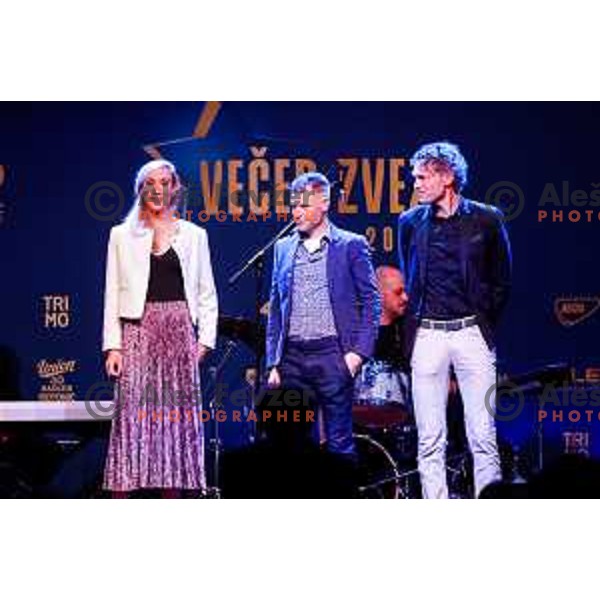 Laura Simenc, Gregor Sikosek and Borna Jelic at Evening of the Stars- Slovenia Cycling Federation Annual event in Ljubljana, Slovenia on November 17, 2025