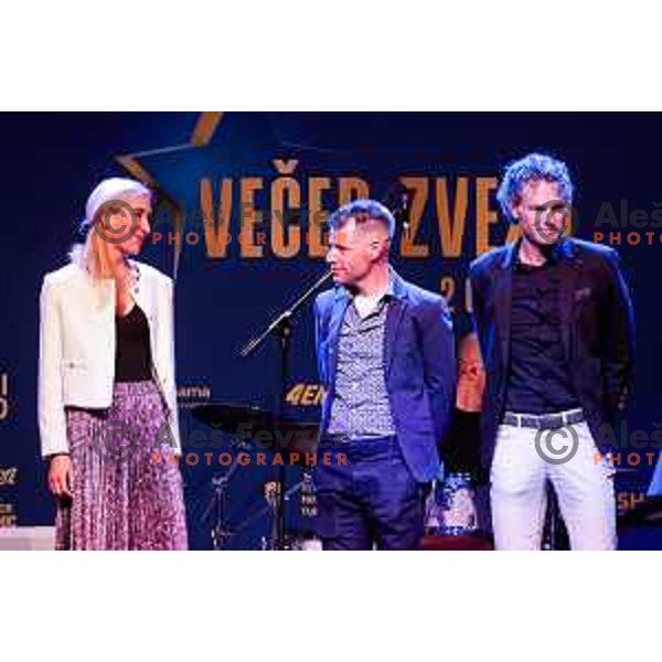 Laura Simenc, Gregor Sikosek and Borna Jelic at Evening of the Stars- Slovenia Cycling Federation Annual event in Ljubljana, Slovenia on November 17, 2025