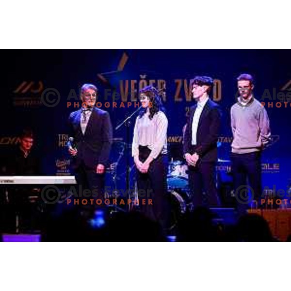 Nezka Libnik, Matic Kranjec Zagar and Jakob Omrzel at Evening of the Stars- Slovenia Cycling Federation Annual event in Ljubljana, Slovenia on November 17, 2025