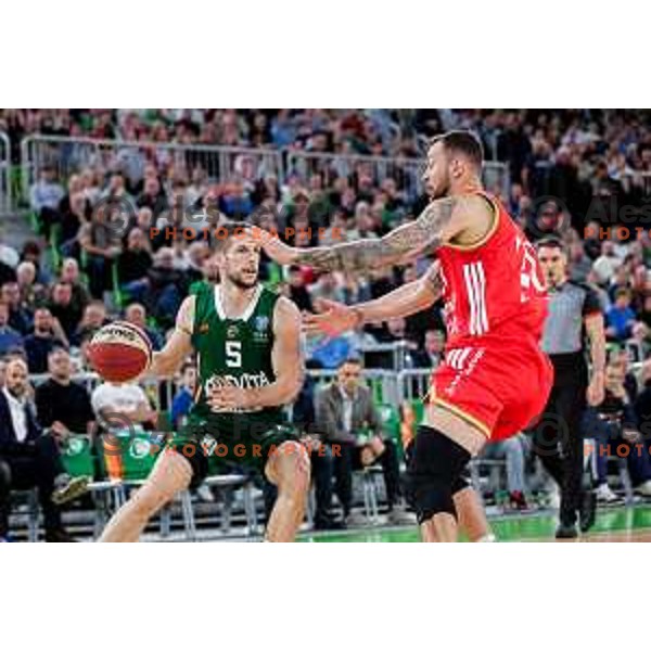 during AdmiralBet ABA League 2025/2026 basketball match between Cedevita Olimpija (SLO) and Crvena Zvezda (SRB) in SRC Stozice, Ljubljana, Slovenia on November 17, 2025