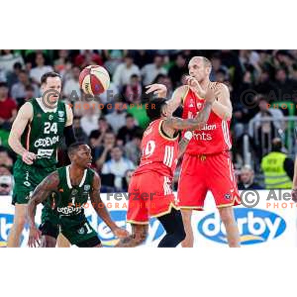 during AdmiralBet ABA League 2025/2026 basketball match between Cedevita Olimpija (SLO) and Crvena Zvezda (SRB) in SRC Stozice, Ljubljana, Slovenia on November 17, 2025