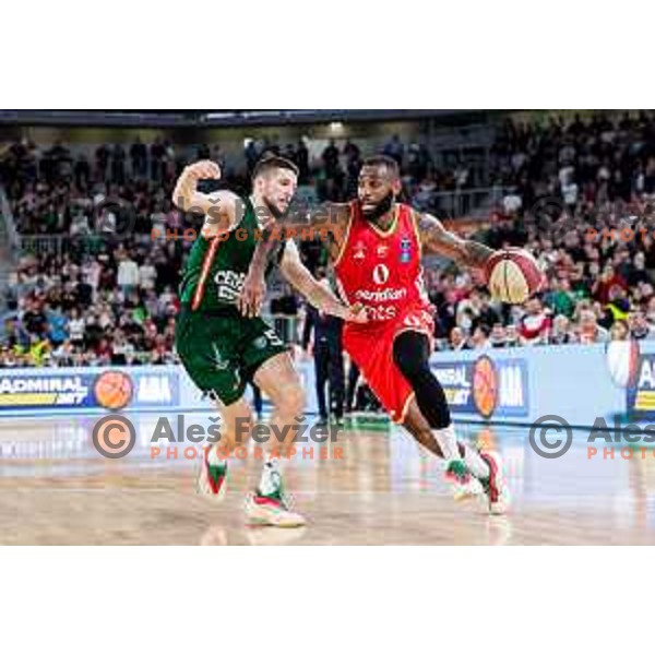 during AdmiralBet ABA League 2025/2026 basketball match between Cedevita Olimpija (SLO) and Crvena Zvezda (SRB) in SRC Stozice, Ljubljana, Slovenia on November 17, 2025