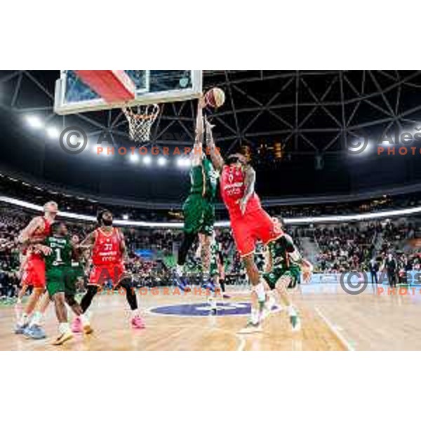during AdmiralBet ABA League 2025/2026 basketball match between Cedevita Olimpija (SLO) and Crvena Zvezda (SRB) in SRC Stozice, Ljubljana, Slovenia on November 17, 2025