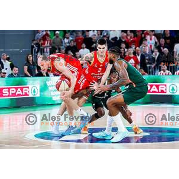 during AdmiralBet ABA League 2025/2026 basketball match between Cedevita Olimpija (SLO) and Crvena Zvezda (SRB) in SRC Stozice, Ljubljana, Slovenia on November 17, 2025