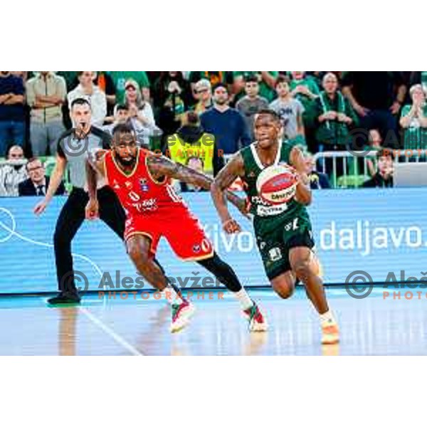 during AdmiralBet ABA League 2025/2026 basketball match between Cedevita Olimpija (SLO) and Crvena Zvezda (SRB) in SRC Stozice, Ljubljana, Slovenia on November 17, 2025