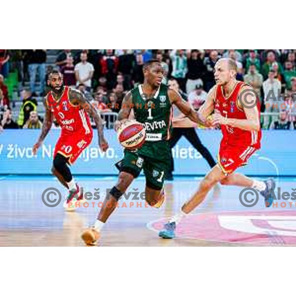 during AdmiralBet ABA League 2025/2026 basketball match between Cedevita Olimpija (SLO) and Crvena Zvezda (SRB) in SRC Stozice, Ljubljana, Slovenia on November 17, 2025