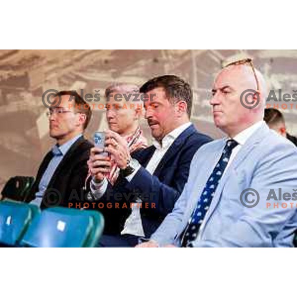 Minister of Sport Matjaz Han during Businness Club Talk before AdmiralBet ABA League 2025/2026 basketball match between Cedevita Olimpija (SLO) and Crvena Zvezda (SRB) in SRC Stozice, Ljubljana, Slovenia on November 17, 2025