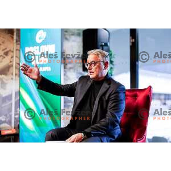 Minister of Sport Matjaz Han during Businness Club Talk before AdmiralBet ABA League 2025/2026 basketball match between Cedevita Olimpija (SLO) and Crvena Zvezda (SRB) in SRC Stozice, Ljubljana, Slovenia on November 17, 2025