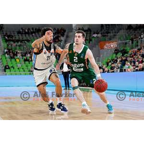in action during BKT EuroCup 2025-2026 basketball match between Cedevita Olimpija (SLO) and Veolia Towers Hamburg (GER) in SRC Stozice, Ljubljana, Slovenia on November 19, 2025