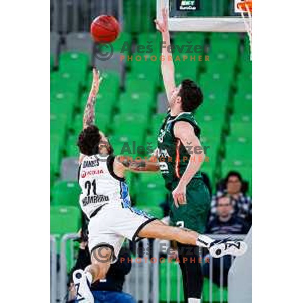 in action during BKT EuroCup 2025-2026 basketball match between Cedevita Olimpija (SLO) and Veolia Towers Hamburg (GER) in SRC Stozice, Ljubljana, Slovenia on November 19, 2025