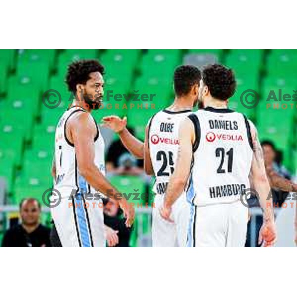 in action during BKT EuroCup 2025-2026 basketball match between Cedevita Olimpija (SLO) and Veolia Towers Hamburg (GER) in SRC Stozice, Ljubljana, Slovenia on November 19, 2025