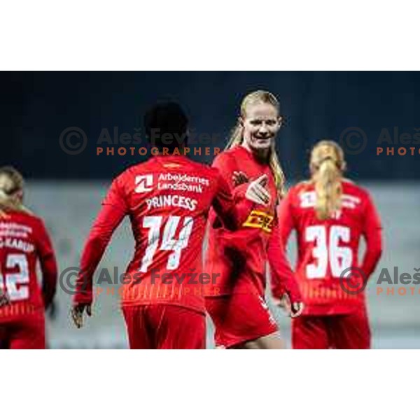 celebrate goal during UEFA Women’s Europa Cup football match between ZNK Mura Nona (SLO) and FC Nordsjaelland (DEN) in Fazanerija, Murska Sobota, Slovenia on November 19, 2025. Photo: Jure Banfi