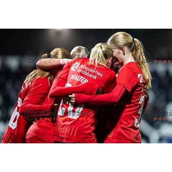 celebrate goal during UEFA Women’s Europa Cup football match between ZNK Mura Nona (SLO) and FC Nordsjaelland (DEN) in Fazanerija, Murska Sobota, Slovenia on November 19, 2025. Photo: Jure Banfi