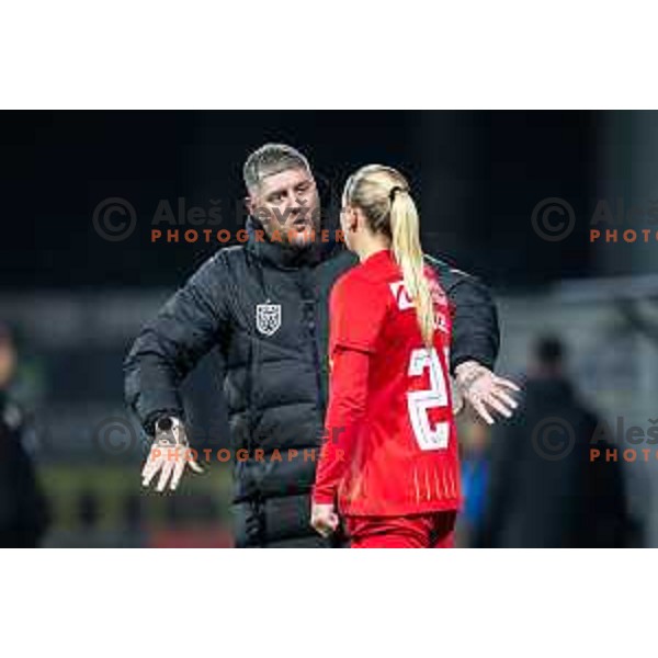 Christopher Sargeant, head coach of FC Nordsjaelland during UEFA Women’s Europa Cup football match between ZNK Mura Nona (SLO) and FC Nordsjaelland (DEN) in Fazanerija, Murska Sobota, Slovenia on November 19, 2025. Photo: Jure Banfi