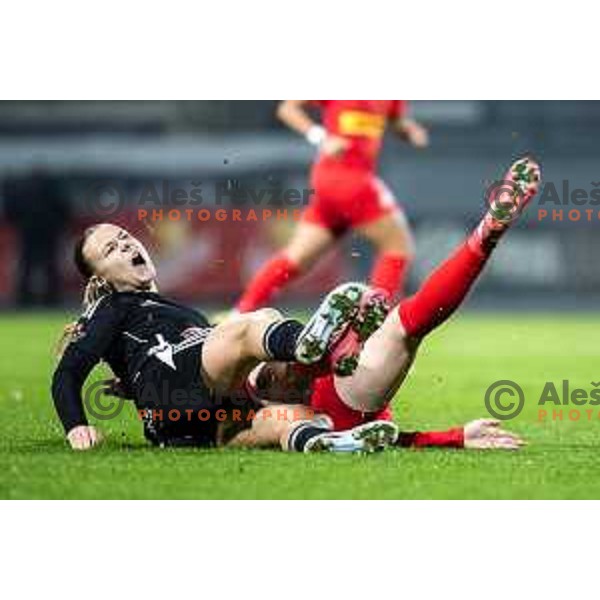 in action during UEFA Women’s Europa Cup football match between ZNK Mura Nona (SLO) and FC Nordsjaelland (DEN) in Fazanerija, Murska Sobota, Slovenia on November 19, 2025. Photo: Jure Banfi