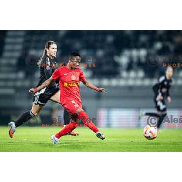 Bongeka Gamede in action during UEFA Women’s Europa Cup football match between ZNK Mura Nona (SLO) and FC Nordsjaelland (DEN) in Fazanerija, Murska Sobota, Slovenia on November 19, 2025. Photo: Jure Banfi