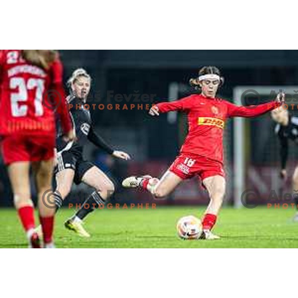 Flora Hojer in action during UEFA Women’s Europa Cup football match between ZNK Mura Nona (SLO) and FC Nordsjaelland (DEN) in Fazanerija, Murska Sobota, Slovenia on November 19, 2025. Photo: Jure Banfi