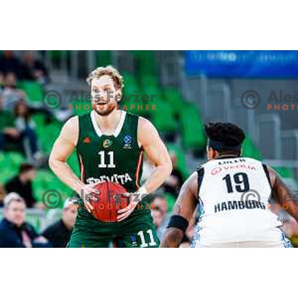 in action during BKT EuroCup 2025-2026 basketball match between Cedevita Olimpija (SLO) and Veolia Towers Hamburg (GER) in SRC Stozice, Ljubljana, Slovenia on November 19, 2025