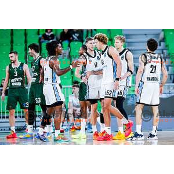 in action during BKT EuroCup 2025-2026 basketball match between Cedevita Olimpija (SLO) and Veolia Towers Hamburg (GER) in SRC Stozice, Ljubljana, Slovenia on November 19, 2025