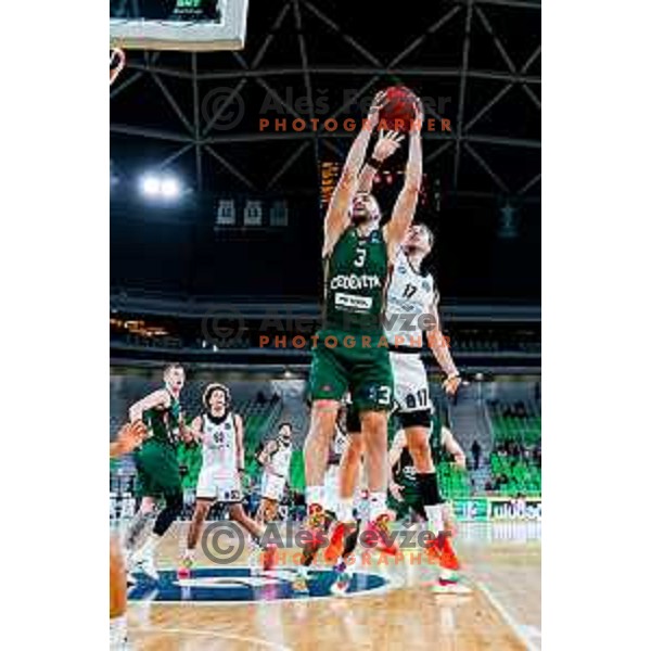 in action during BKT EuroCup 2025-2026 basketball match between Cedevita Olimpija (SLO) and Veolia Towers Hamburg (GER) in SRC Stozice, Ljubljana, Slovenia on November 19, 2025