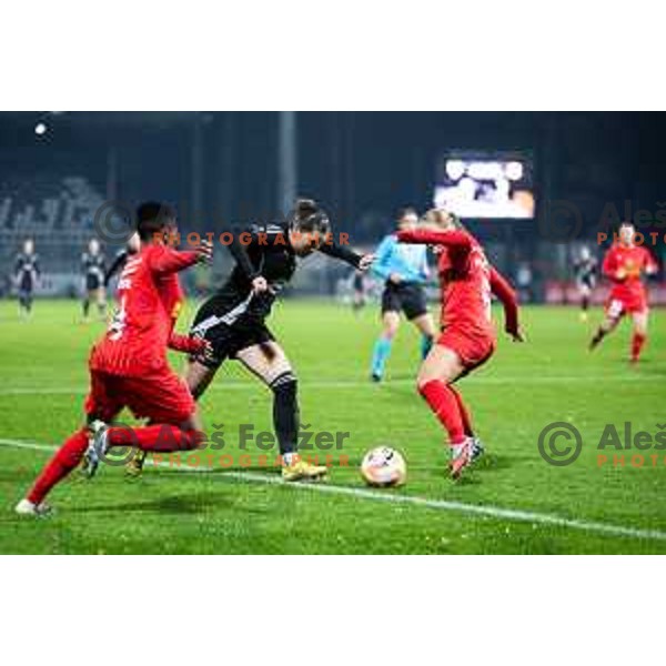 in action during UEFA Women’s Europa Cup football match between ZNK Mura Nona (SLO) and FC Nordsjaelland (DEN) in Fazanerija, Murska Sobota, Slovenia on November 19, 2025. Photo: Jure Banfi
