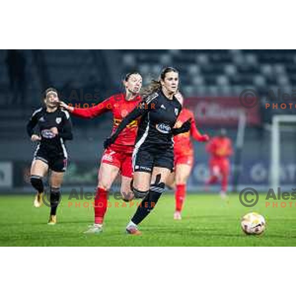 in action during UEFA Women’s Europa Cup football match between ZNK Mura Nona (SLO) and FC Nordsjaelland (DEN) in Fazanerija, Murska Sobota, Slovenia on November 19, 2025. Photo: Jure Banfi